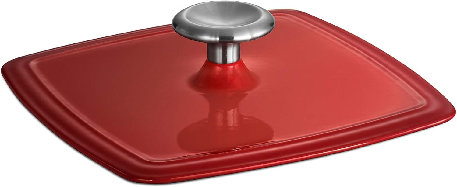Tramontina Grill Pan with Press Enameled Cast Iron 11-in Graduated Red, 80131/059DS: Home & Kitchen