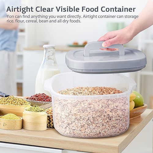 Miniatura 3 de Uppetly Recipiente de almacenamiento de cereales de arroz, recipientes herméticos de plástico sin BPA de 10 libras con tapas de fácil bloqueo y taza
