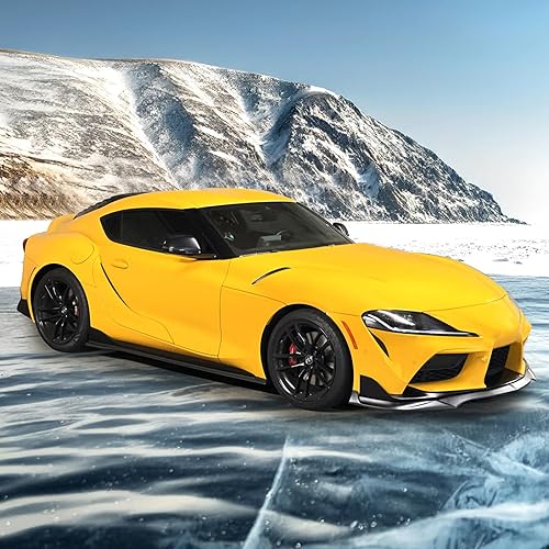 Miniatura 4 de FREEMOTOR802 Divisor de parachoques delantero para Toyota GR Supra 2020-2025, estilo IKON negro mate PP, 1 unidad, alerón de mentón de aire para