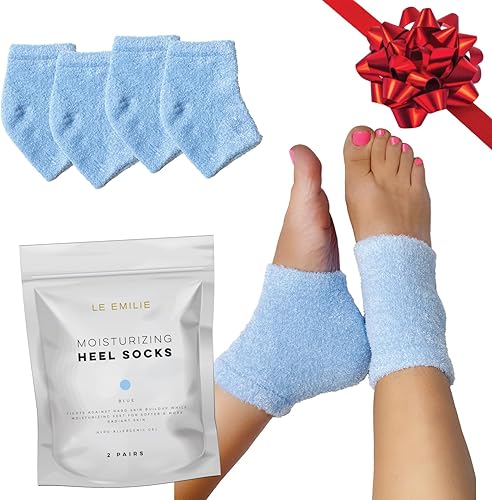 Calcetines hidratantes para el talón de gel, perfectos para curar talones y pies agrietados secos  Infundidos con mezcla de aromaterapia de lavanda