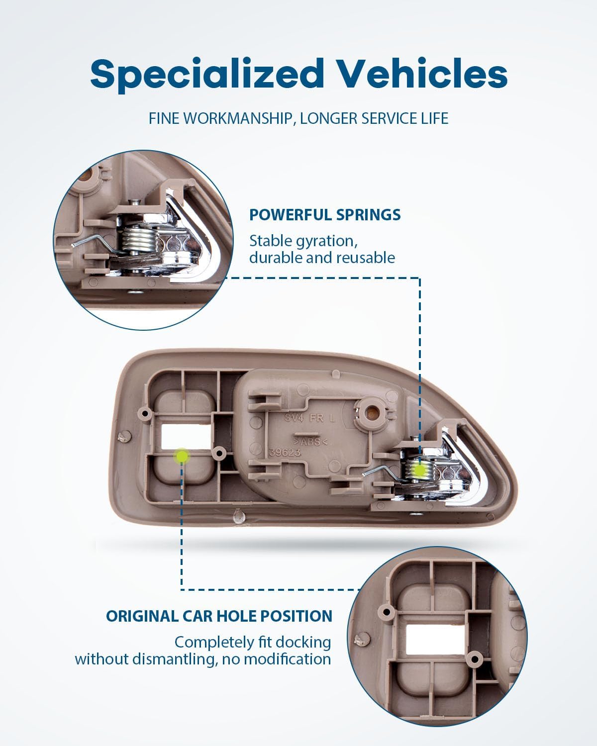 LUJUNTEC Interior Door Handles Driver Passenger Side Replacement for 1994-1997 for Honda for Accord Beige(4pcs)