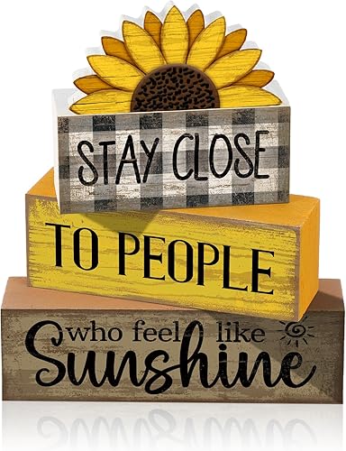 Miniatura 48 de 4 piezas de decoración de mesa de Navidad de madera de Papá Noel, decoración de bandeja escalonada de Navidad, letrero decorativo de bloques de Papá