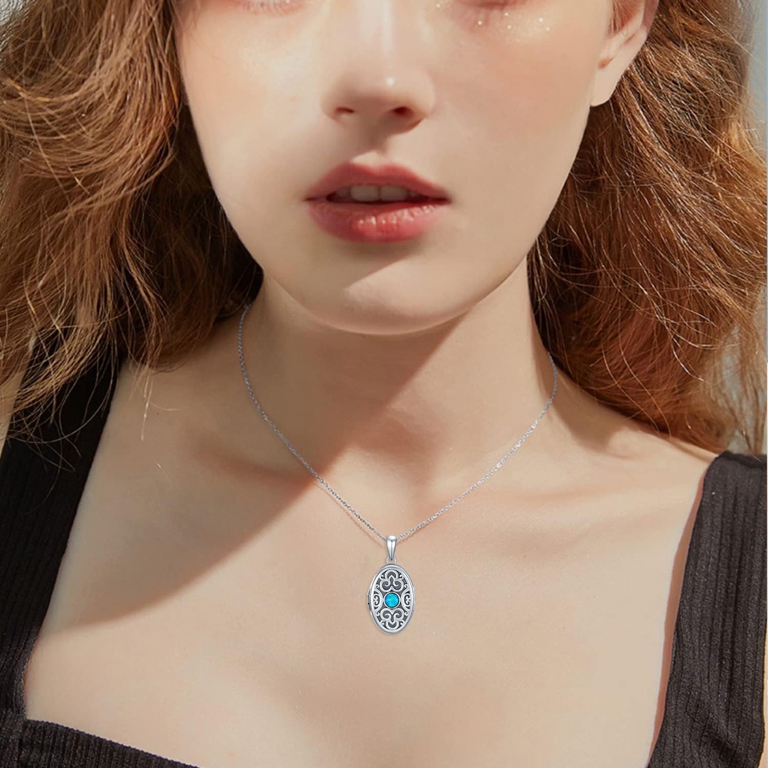 Vintage Memorial Necklace 925 Sterling Silver Urn Necklace Locket Necklace for Women Cremation Memorial Jewelry Gifts For Loved One
