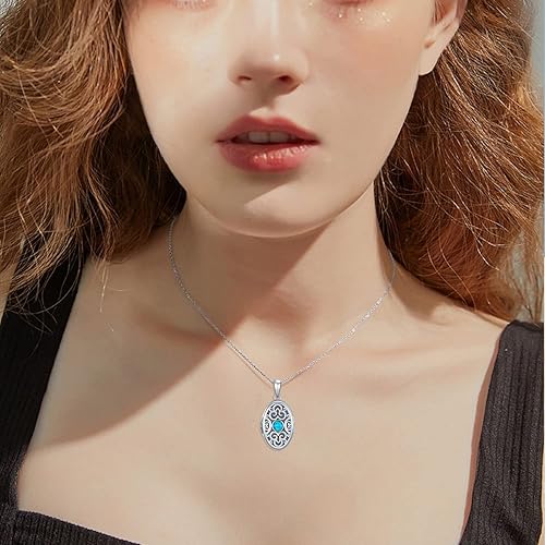 Miniatura 6 de Collar conmemorativo vintage de plata de ley 925, collar con medallón para mujer, joyería conmemorativa de cremación, regalos para seres queridos