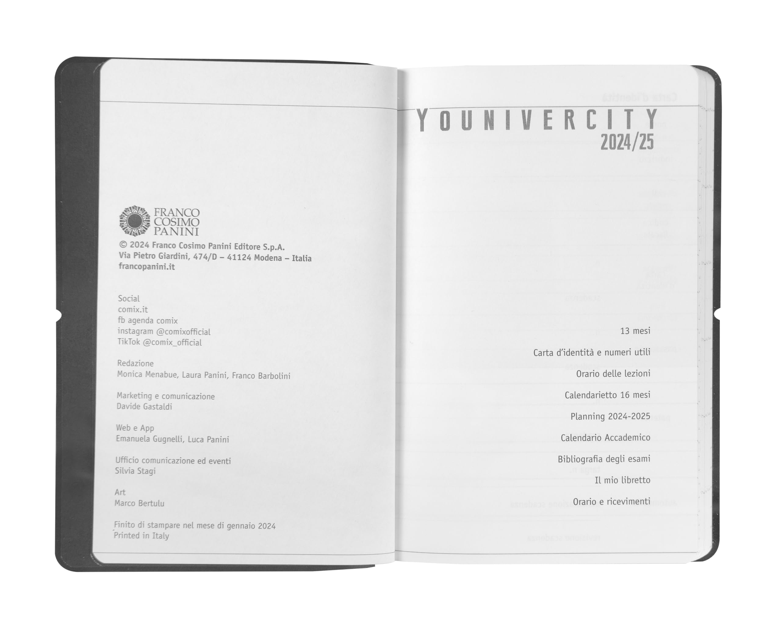 COMIX U Younivercity - Agenda Semanal De 13 Meses, Tamaño Mediano, 2024-2025, Tapa Dura, Cierre Elástico Y 224 Páginas, Ideal Para Universidad, 11,8 X 18 Cm, Color Azul