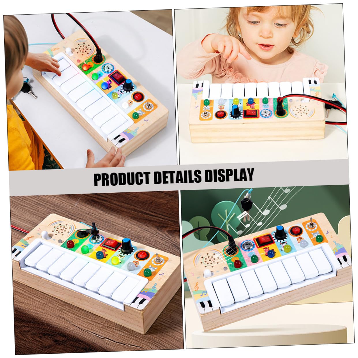 Juguete Musical Electrónico de Madera LED para Niños