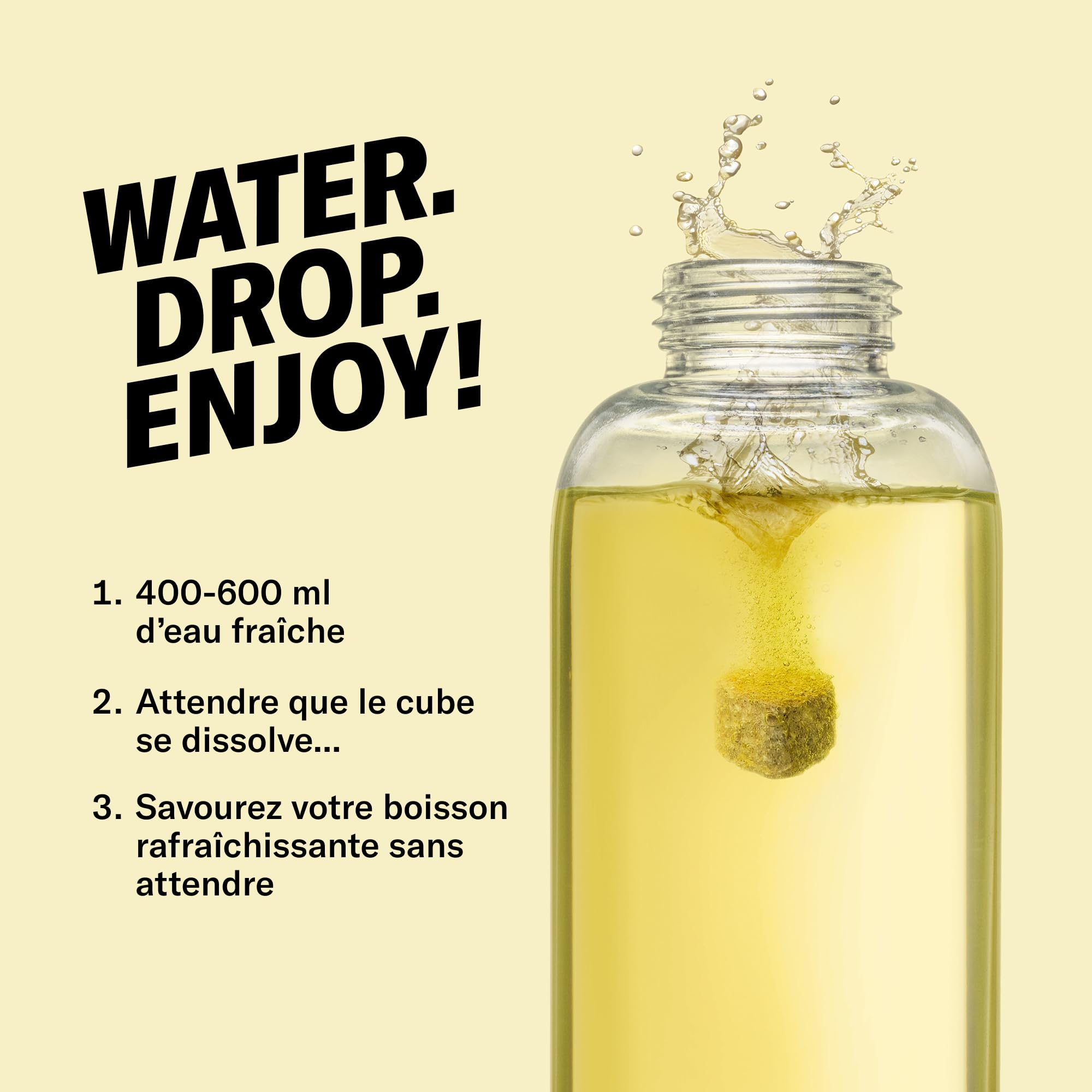 waterdrop® x Ricola - 48 Pastilles Pour Boisson en Saveurs Verveine Citronnée, Grenade Menthe, Framboise Mélisse & Citron Menthe, Cubes de Boisson Vegan, Vitamine C & B, Eau Aromatisée Sans Sucre