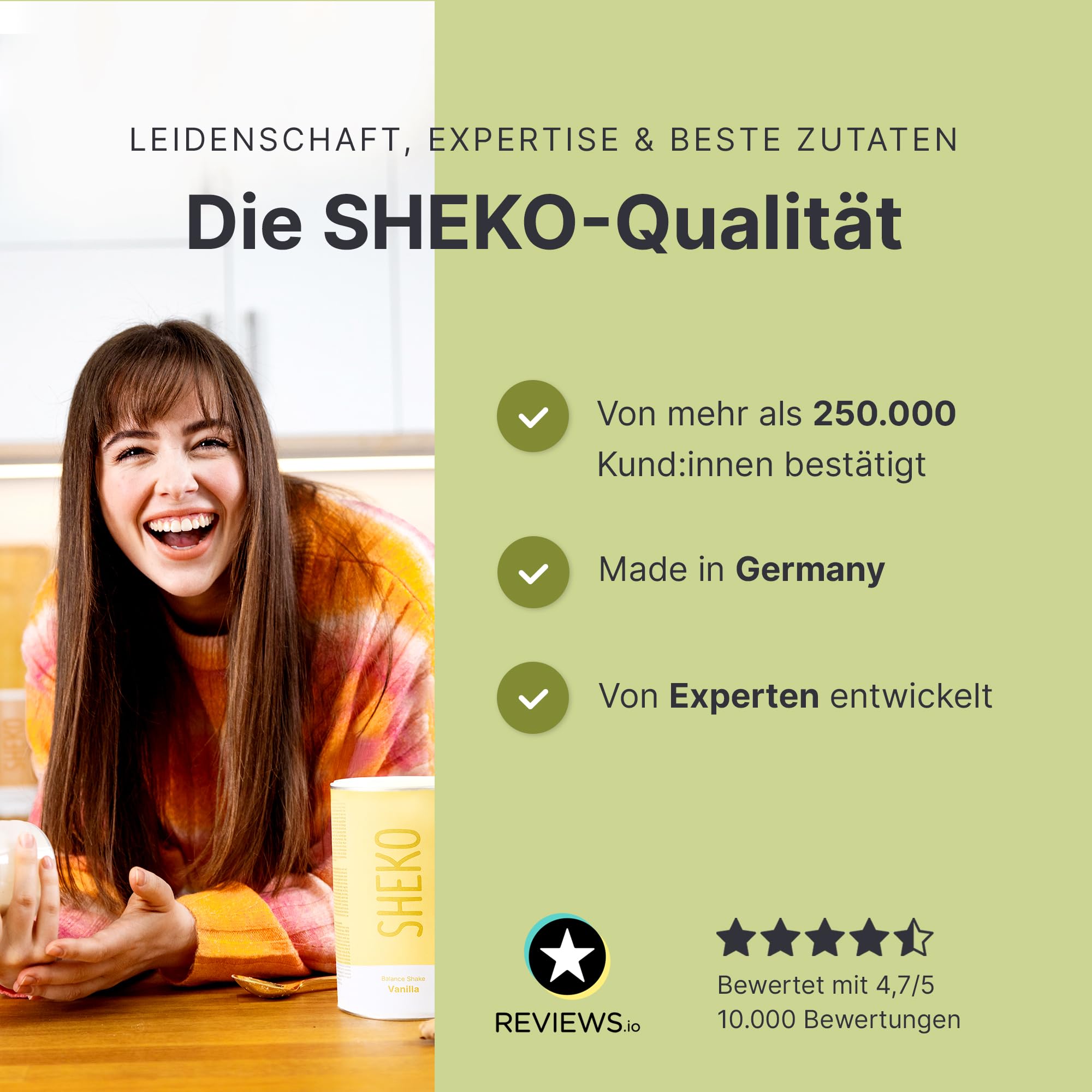 SHEKO Ballaststoffpulver 300g (30 Portionen) – Hochdosierte Ballaststoffe für Verdauung & Darmgesundheit – Sättigend, Vegan & Laktosefrei – Lösliches Fiber Pulver für Diät, Abnehmen & Wohlbefinden