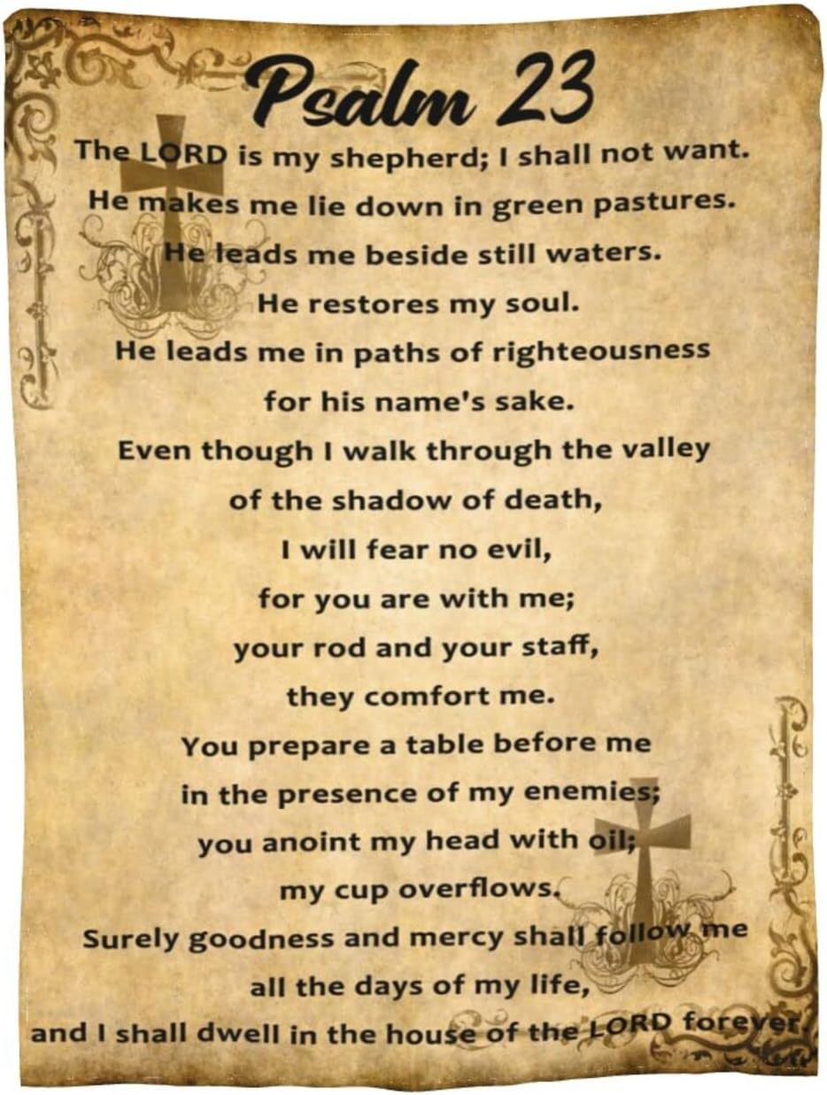 Psalm 23 Blanket Christian Gifts (80x60inch)- Religious Throw Blanket Soft Lightweight Cozy Plush Warm Blankets for Women Men - Image 8