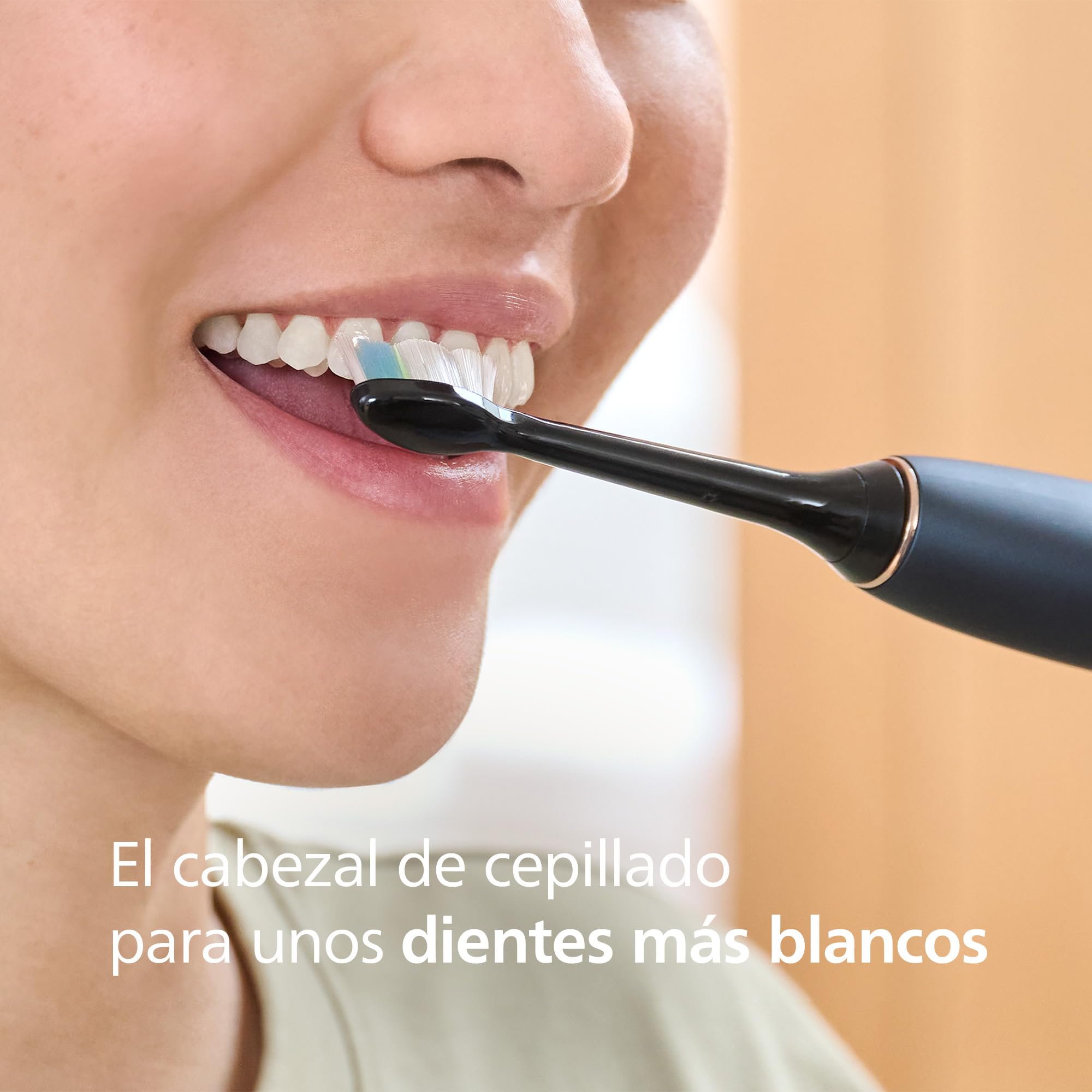 Philips Sonicare W2 Optimal White, cabezales de cepillo dental de repuesto originales, negro, paquete de 4, HX6064/88
