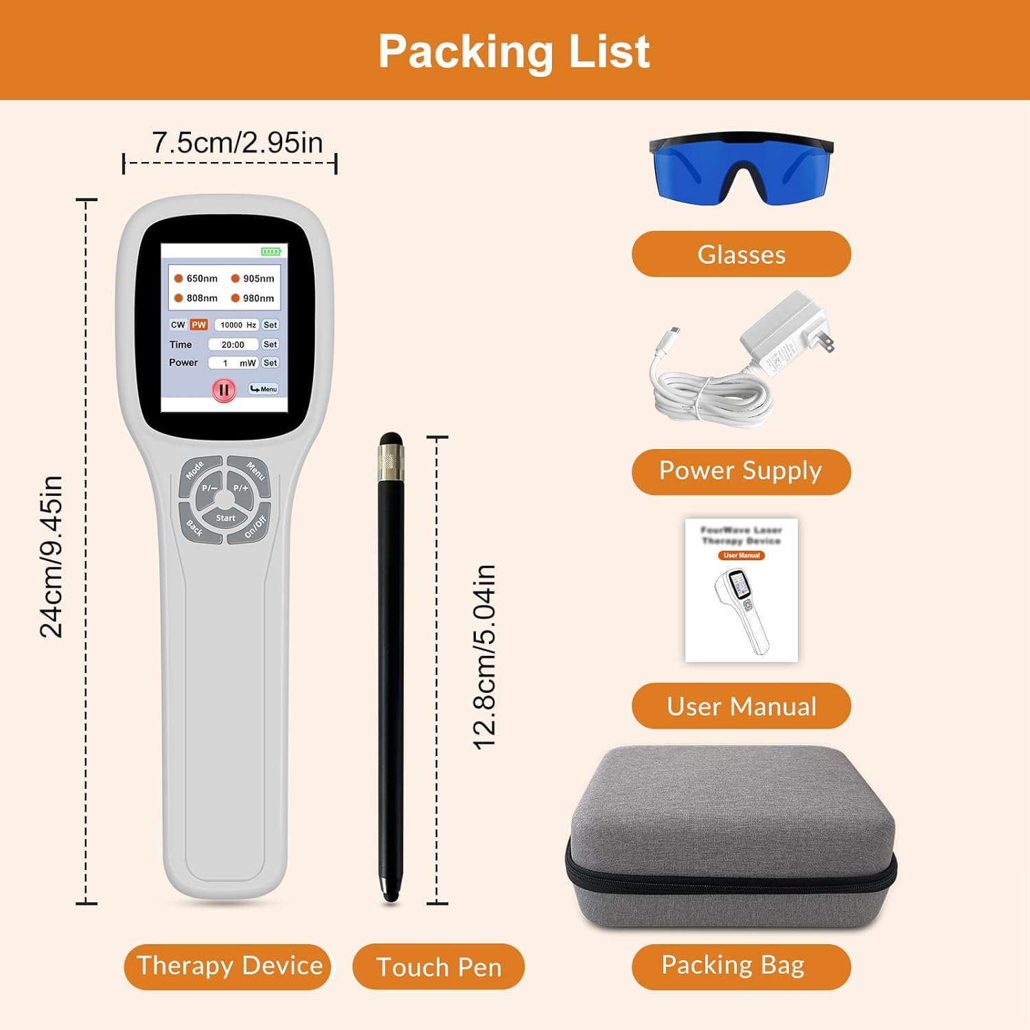 Upgrade Red Light Therapy Device for Pain Relief 10x650nm 5x808nm 5x905nm 5x980nm Portable Infrared Light Therapy Wand Handheld Therapy Machine for Human and Pets Relief of Joints Muscle and Body Pain - Image 8