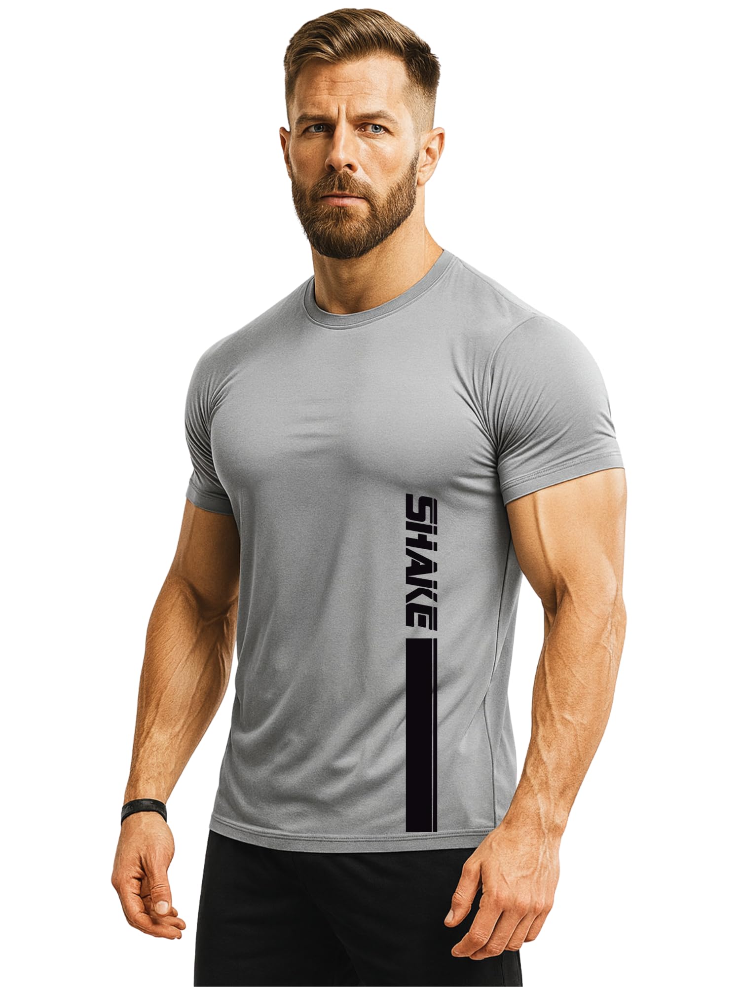 3Colours RGB Active Fit Men’s Sports T-Shirt – Lightweight Quick Dry Polyester Gym & Running Wear-Shake