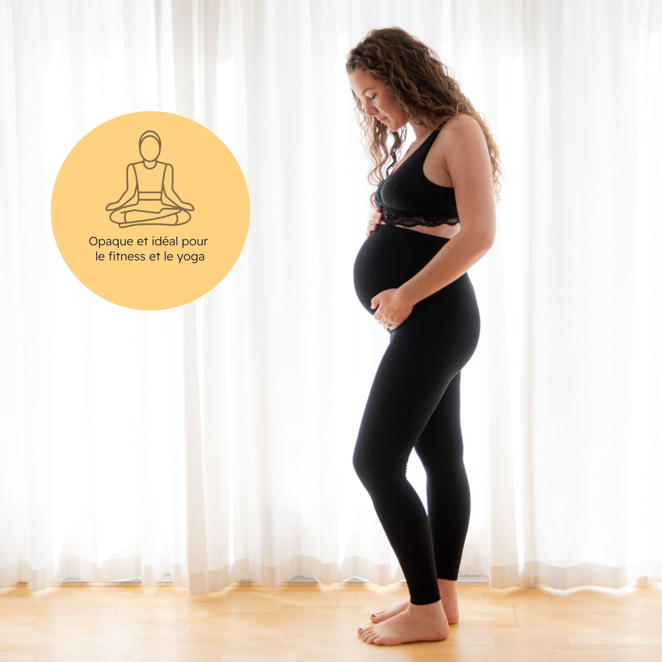 Carriwell Legging de Grossesse sans Coutures | Tissu Doux & Respirant | Soutien du Ventre & du Dos, Antidérapant & Opaque | Parfait en Toute Saison & pour Peaux Sensibles | Idéal pour Le Fitness S-XL