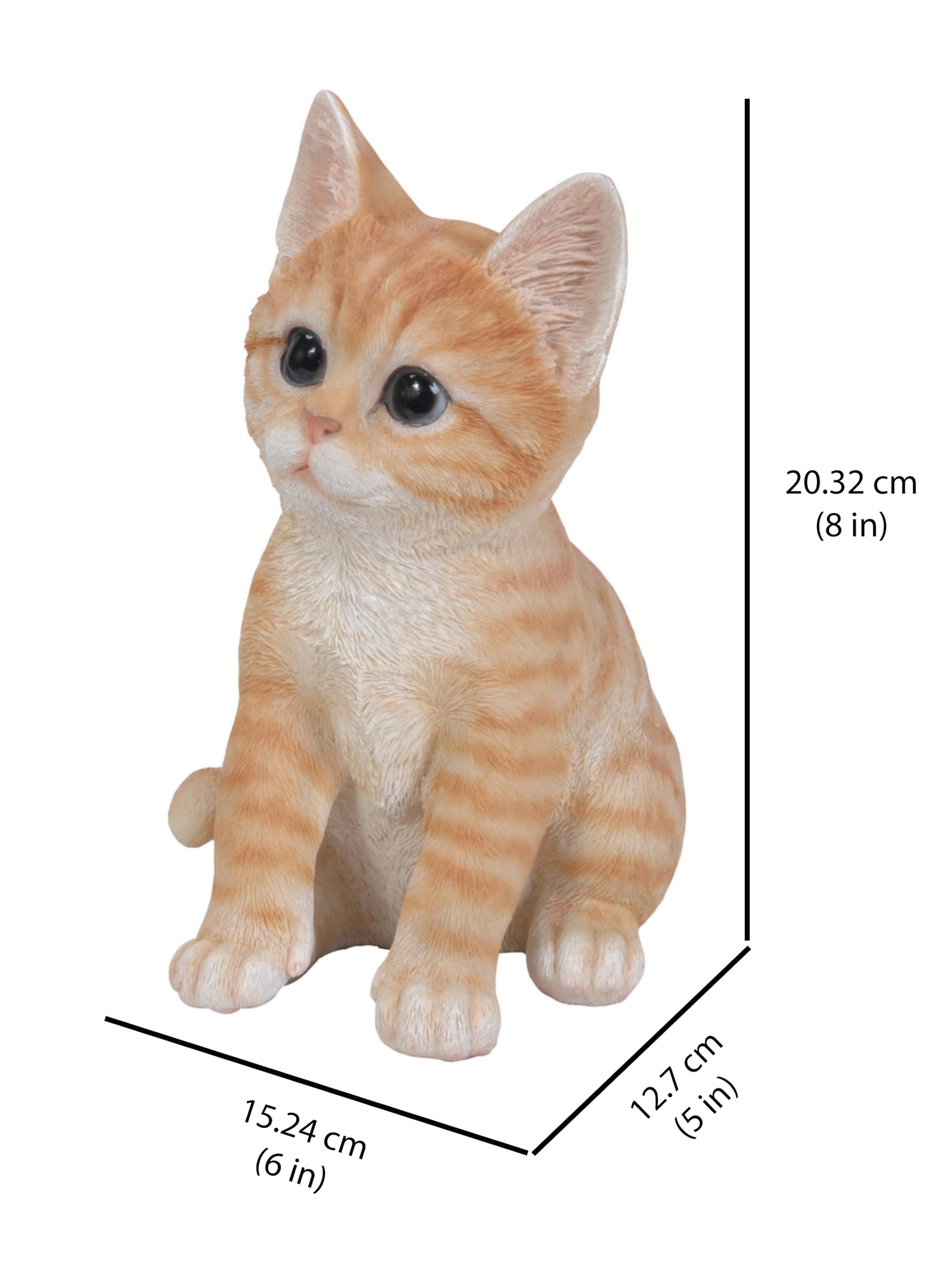 Hi-Line Gift Ltd Figurka kota pręgowanego, pomarańczowa