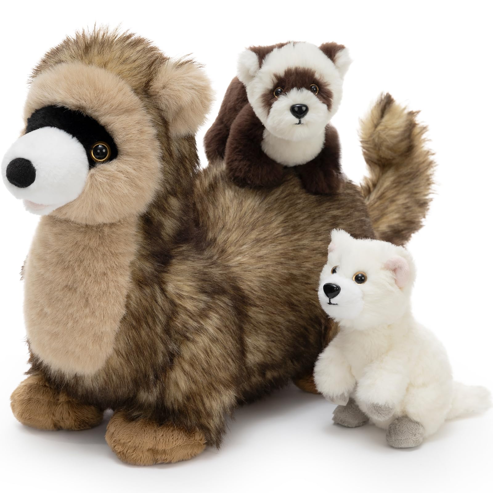 MaoGoLan Brown Ferret Plush Toy, Mommy Ferret Stuffed Animal with 2 Baby Ferrets Inside, 45cm Snuggly Forest Animal Plushies for Kids, Christmas Birthday Gift โ image 1