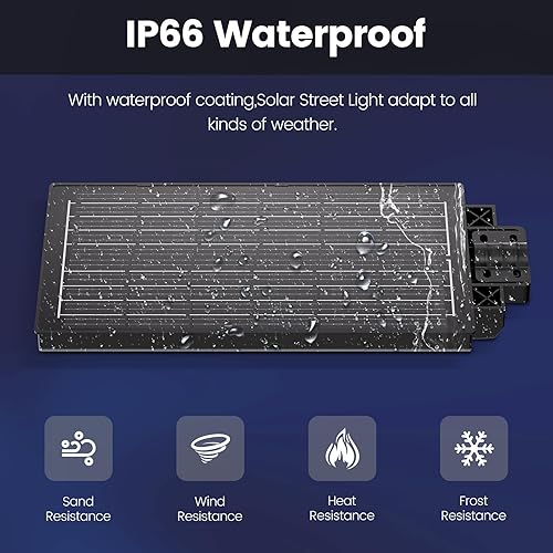 Miniatura 3 de Luces solares de calle de 15000 W para exteriores, 7000 K, luces de estacionamiento comerciales del atardecer al amanecer, luces de inundación gran