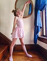 Vista 5 de Falda de ballet para niñas de 3 a 12 años de edad, brillante, sin cierre, de gasa, color rosa, negro, blanco, morado