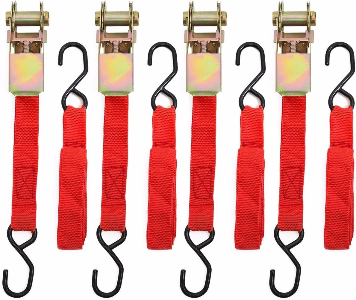 4 pc 1" X 15' Ratchet Tie Down Load Binder Cargo Strap