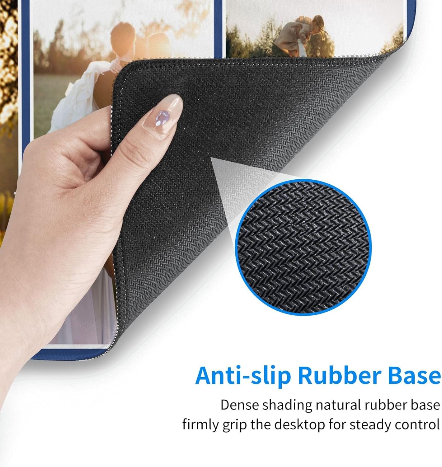 Custom Large Mouse Pad with Photo Personalized Mouse Pads with Picture Text Customized Non-Slip Mousepad for Gaming Offices Home Computer Desk 16x29.5in