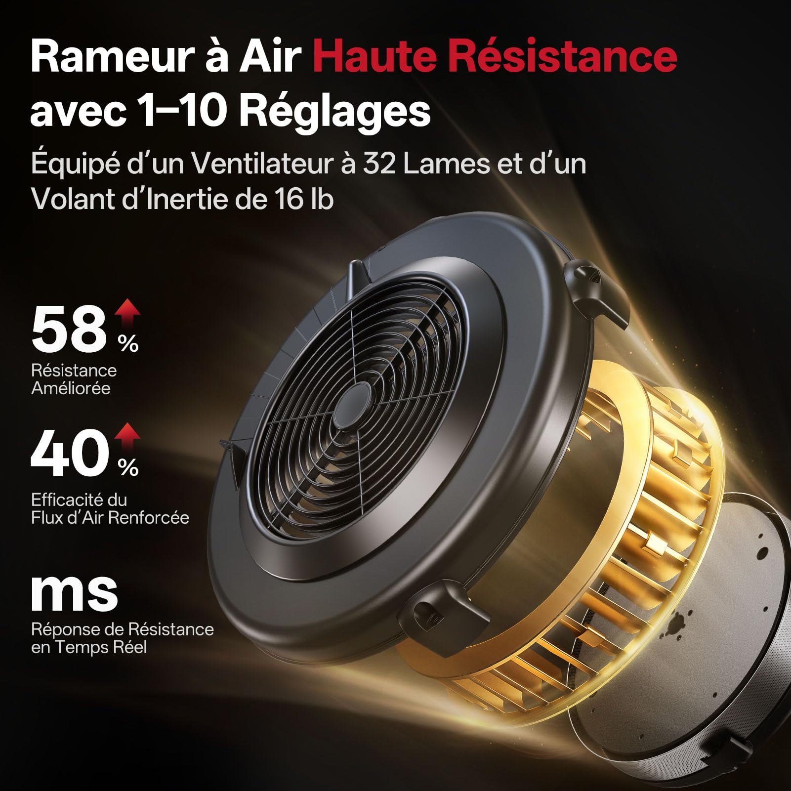 PASYOU Rameur d'appartement à Résistance Aérienne pour La Maison avec Kinomap APP, Rameur Professionnel Musculation pour Intérieur avec Écran Intelligent, Capacité de Poids 150 KG, Stockage Facile