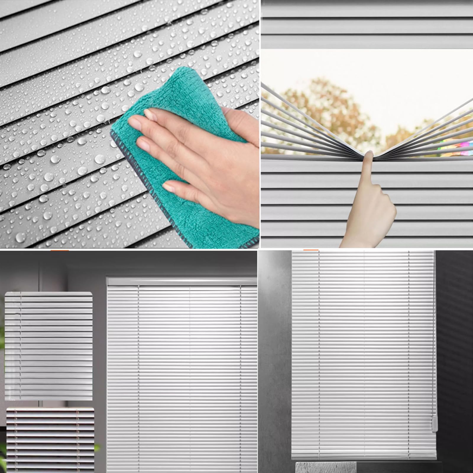 Aluminium-Jalousien,Metall-Jalousette Für Fenster,Innen Verdunkelungs-Rollo,Fensterjalousie Lamellen-Rollo,Wasserdicht,Lichtanpassung,Sichtschutz,Anpassbar,Breite x Höhe (155cm x 100cm)
