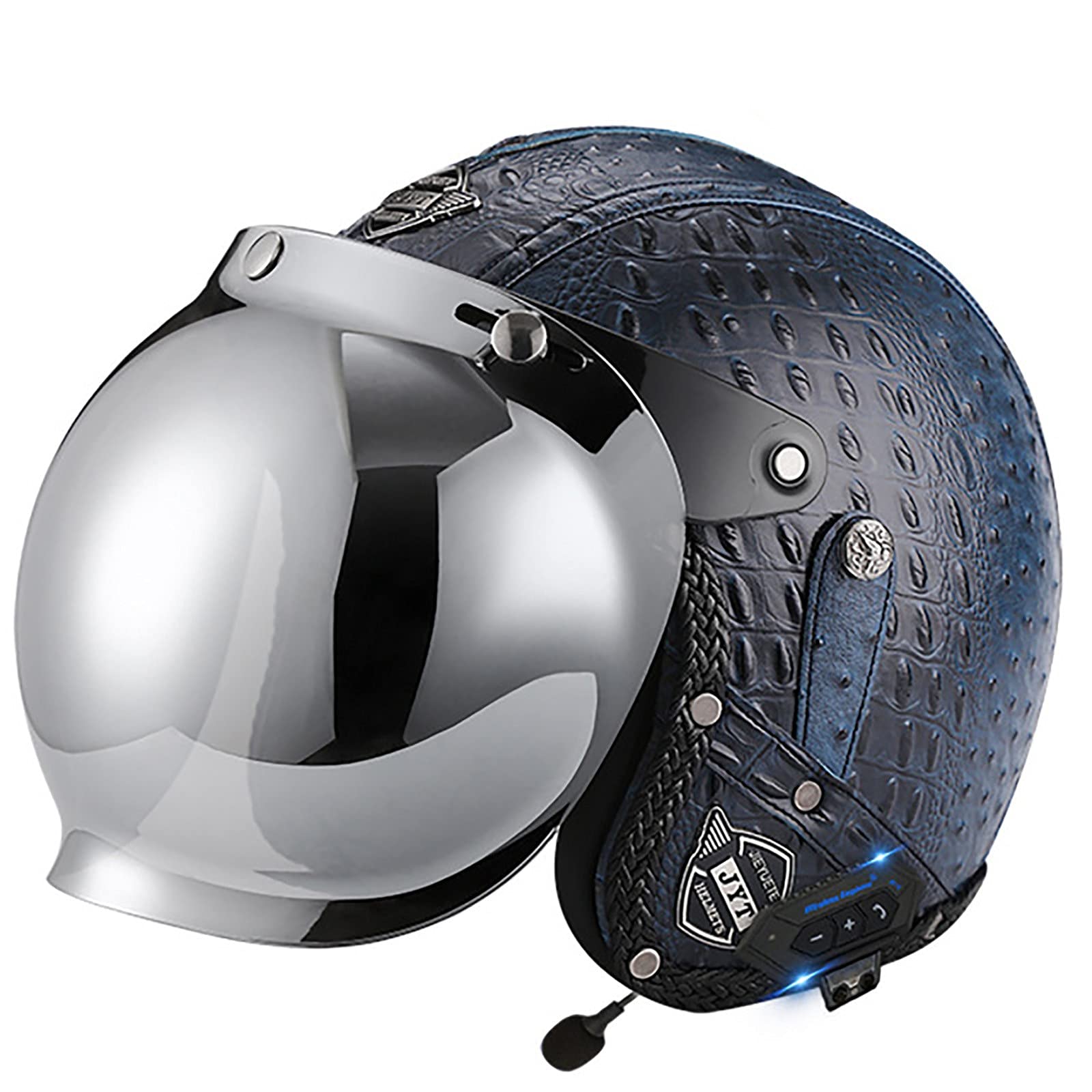 Open Face Motorcycle Bluetooth Helmet 3/4 Half Helmet Motorcycle Crash - View #5