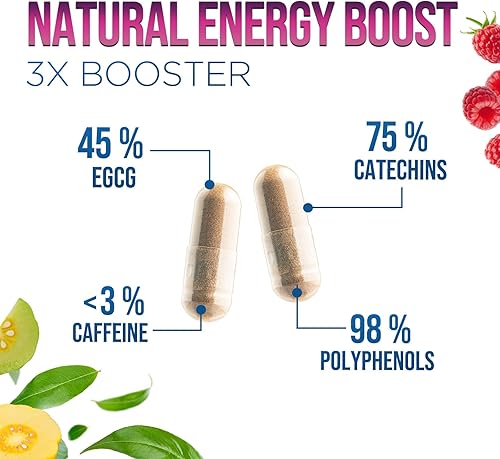 Miniatura 3 de Extracto de píldoras de té verde  98% EGCG estandarizado 1300 mg para energía natural  Apoya la salud cardíaca y antioxidante, suplemento de apoyo