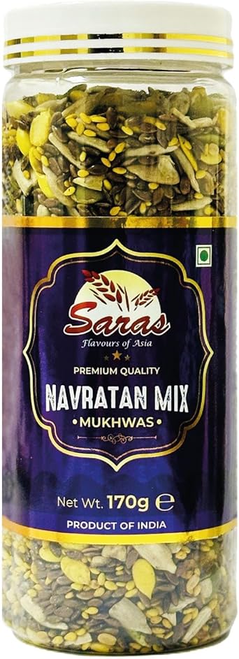 Saras Mukhwas   Navratan Mix   170g | Traditional Indian After-Meal Digestive Mouth Freshener | Blend of 9 Seeds, Herbs & Spices
