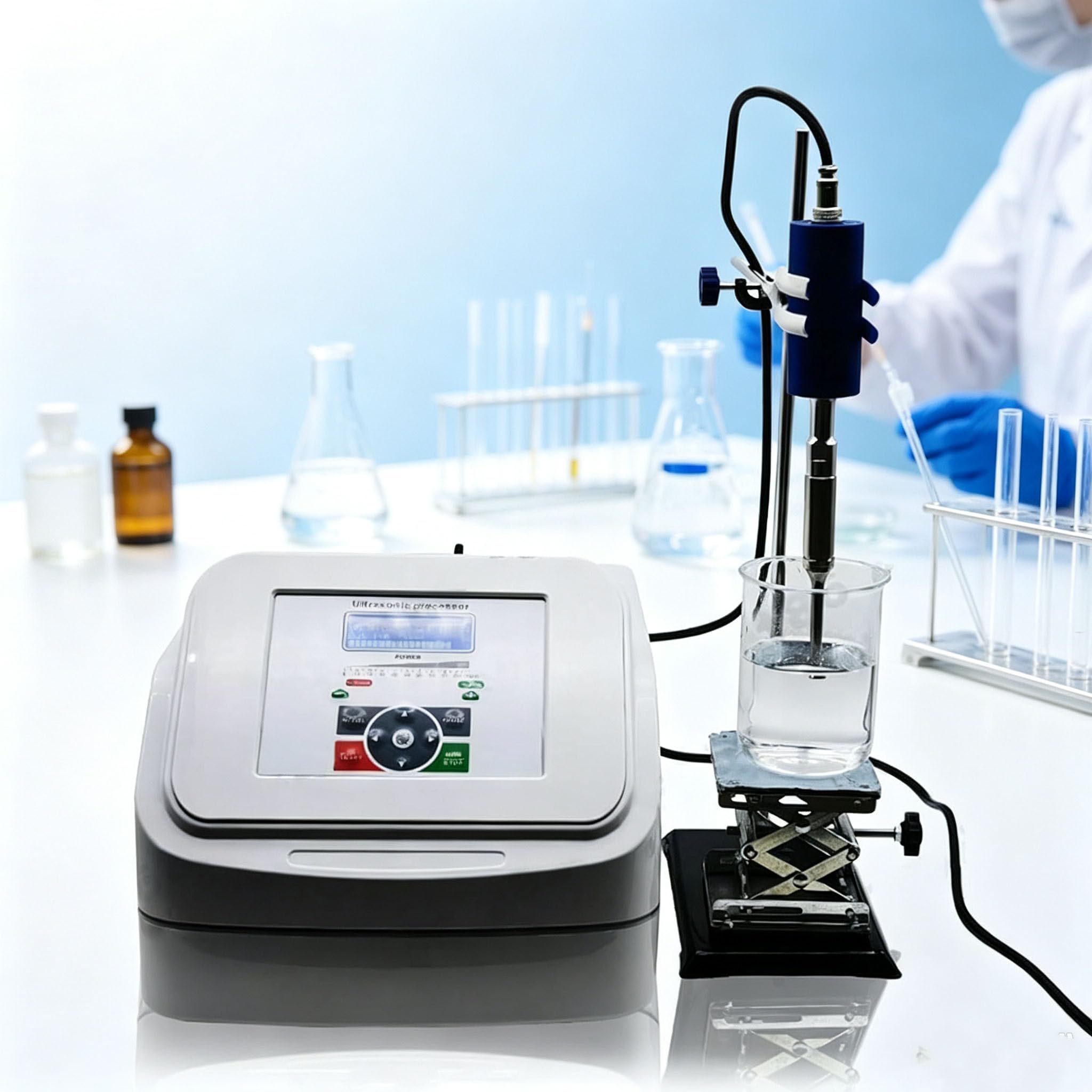 Laboratoryjny emulgator – szybkoobrotowy homogenizator ultradźwiękowy o mocy 800 W 2mmprobe