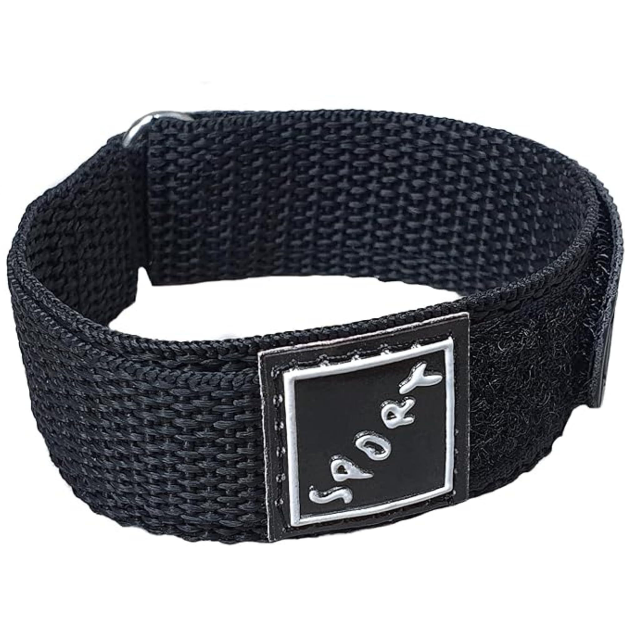 Talk Time Wrap Around Hook and Loop Sports Watch Strap Band Black (18mm)