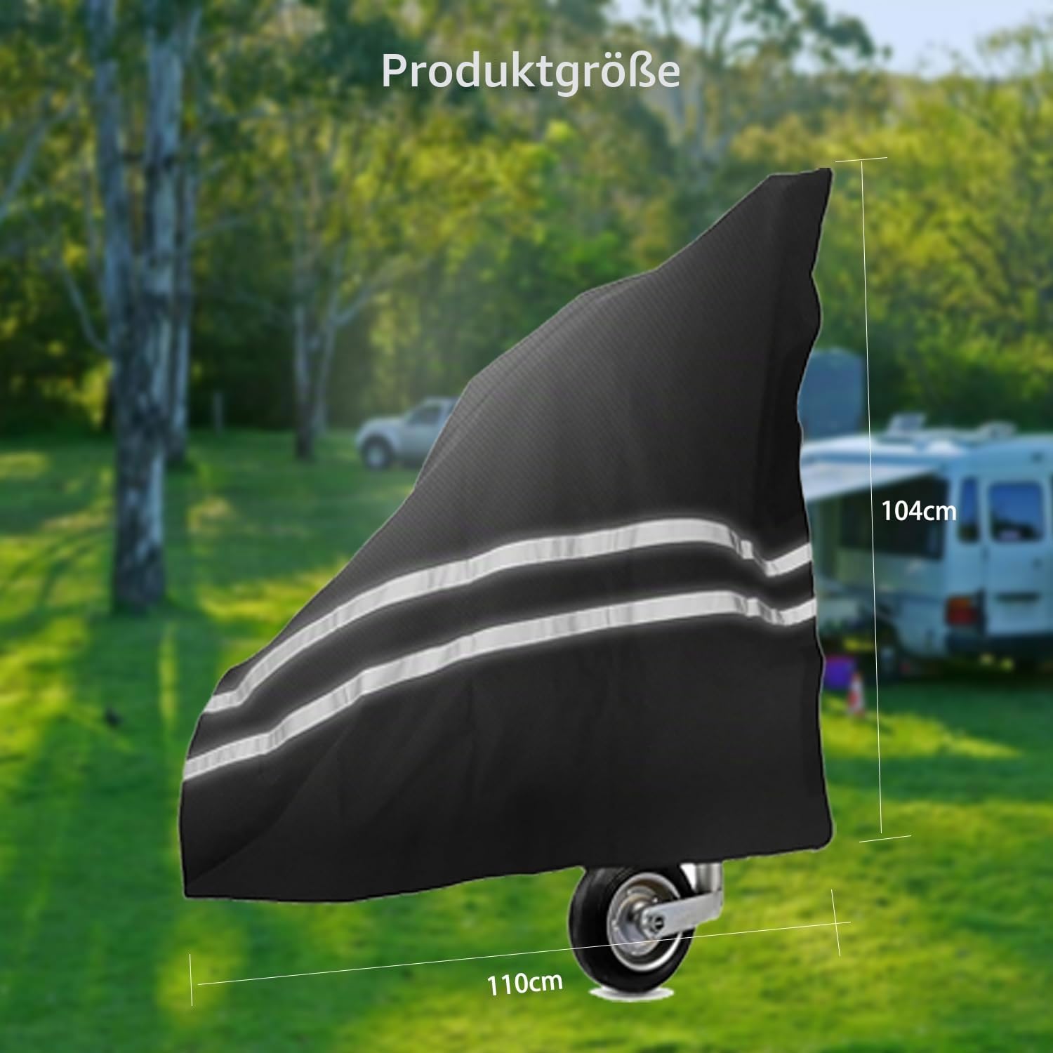 Deichselabdeckung für Wohnwagen und Anhänger, Deichselhaube aus 600D Oxford-Gewebe Schwarz | Wasserdicht, UV-beständig, Robuste Reißfestigkeit für Camping und Reisen (Allwetter-Schutz)