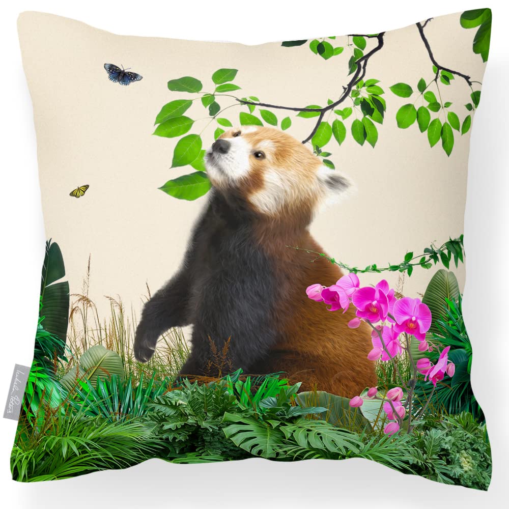 Izabela Peters Rare Red Panda - Cream Outdoor Cushions Waterproof, 43 Cm, Rare Red Panda-Cream Garden Chair Cushions