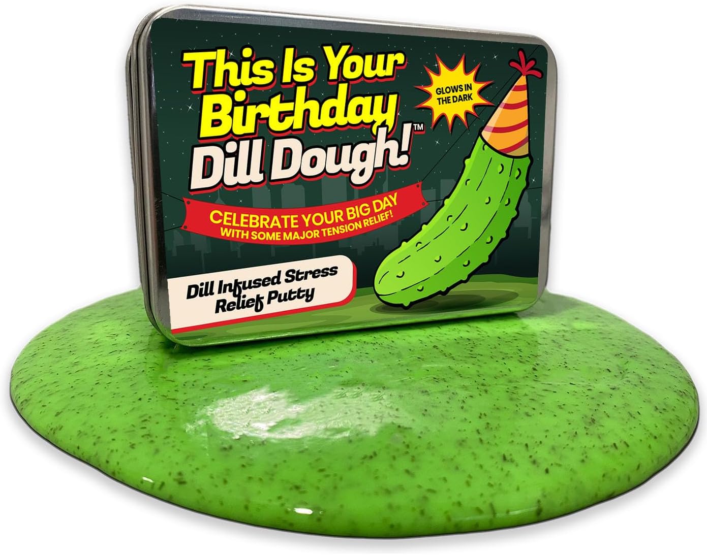 Birthday Bliss Dill Dough Putty - Funny Adult Gag Gift Stress Putty - Novelty Therapy Putty for Squeezing and Stretching - Hilarious Birthday Gift for Adults