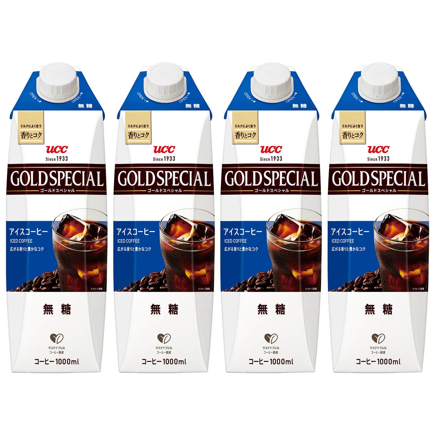 UCC ゴールドスペシャル アイスコーヒー 無糖 紙パック コーヒー 1000ml×4本