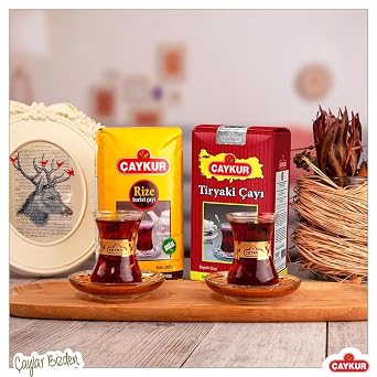 CAYKUR Tiryaki Turkish Black Tea, Strong Brew, Deep Reddish Color & Full-Bodied Flavor, High-Grown Tea Leaves, Loose Leaf Natural Tea 500g / 17.6 oz