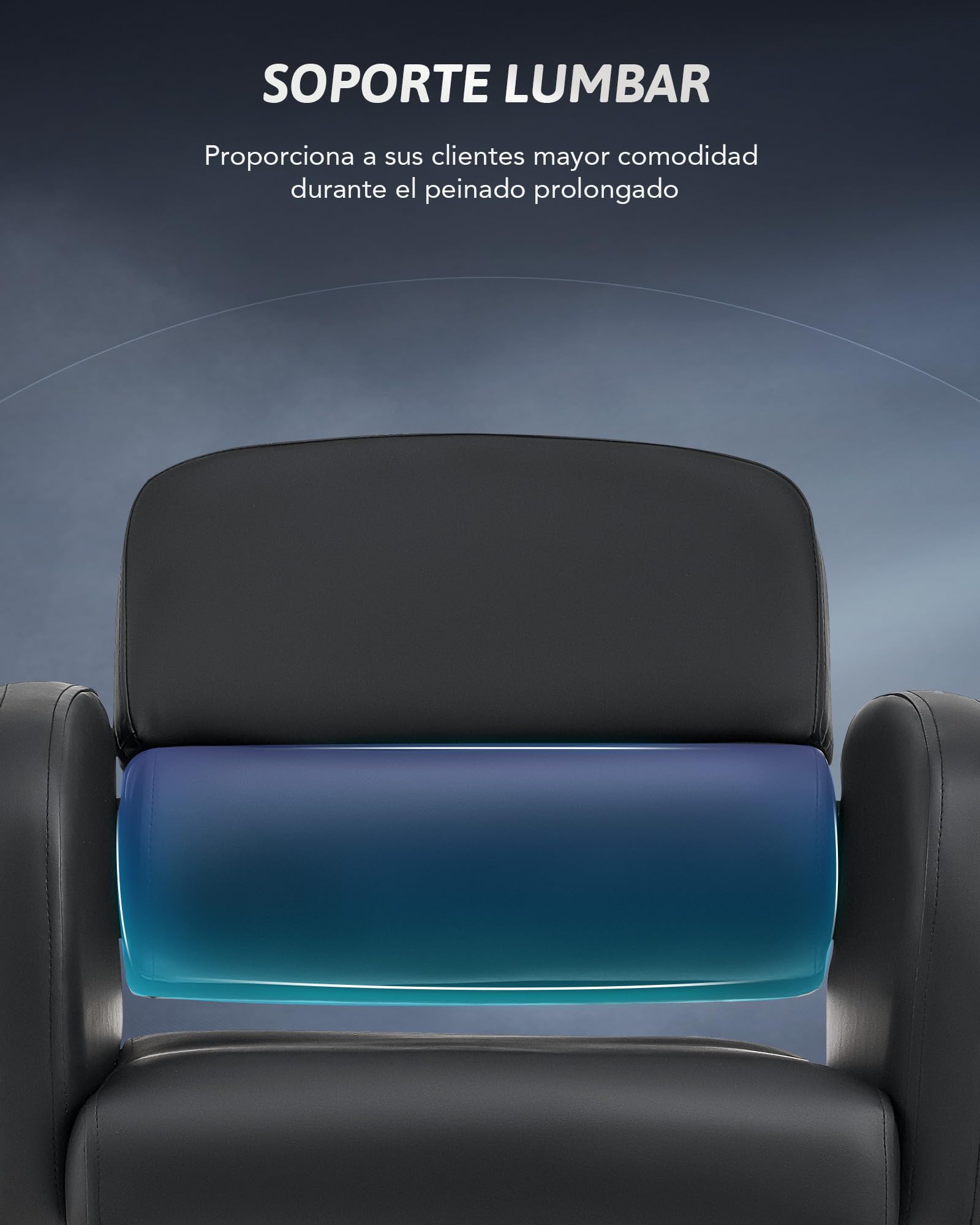 CO-Z Sillón de Peluquería Profesional Giro 360° Bomba Hidráulica Altura Ajustable 300KG