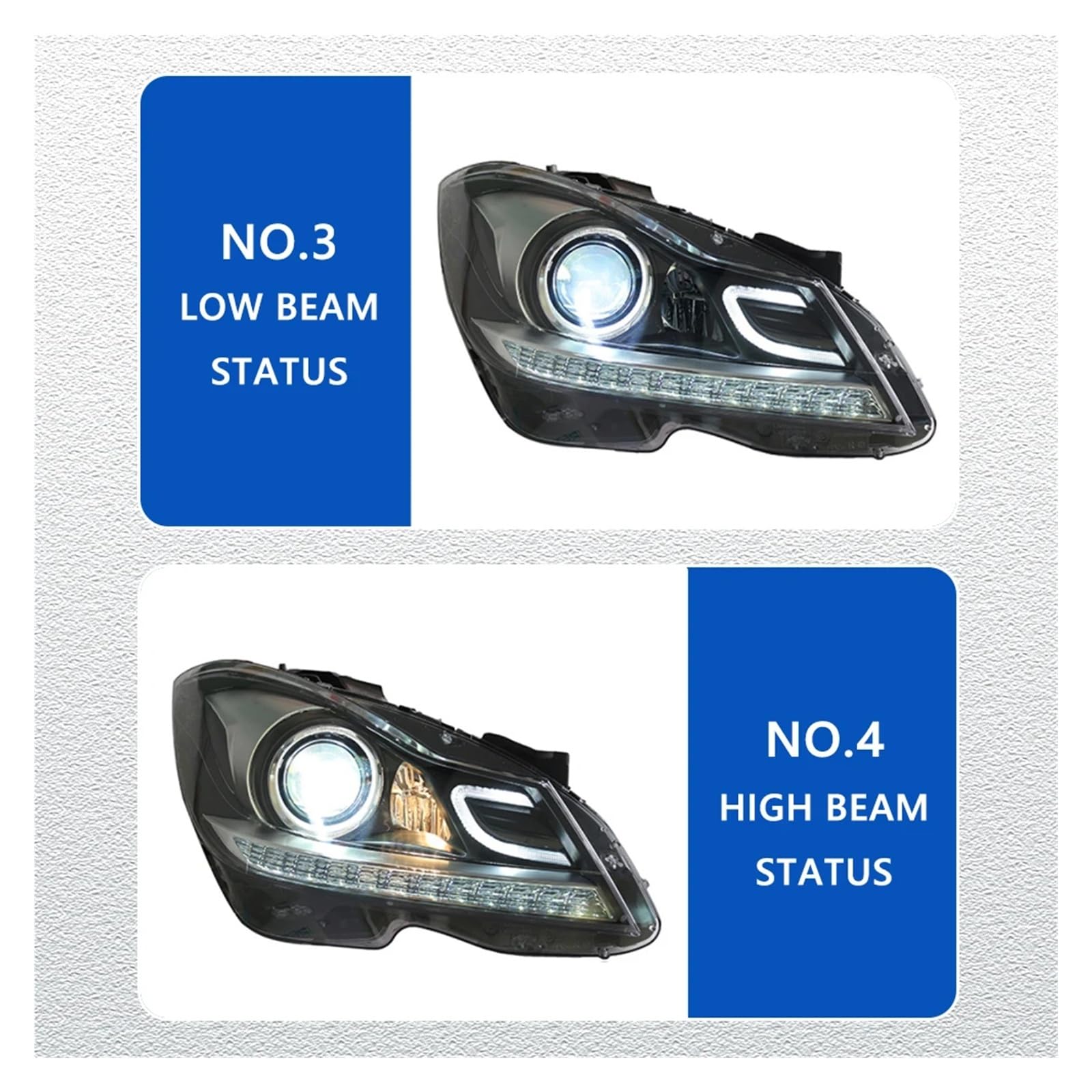 Pasuje do Merc//edes-Be//nz W204 11-14 w nowym stylu pełna dioda LED DRL reflektor samochodowy montaż sygnału akcesoria samochodowe zmodyfikowana lampa reflektory(Halogen,Left drive)