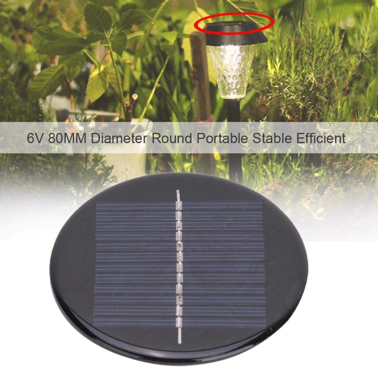 Modulo Pannello Solare Rotondo da 4 Pezzi 6v 80mm di Diametro, Pannello di Ricambio per Luci Solari per Lanterne da Giardino