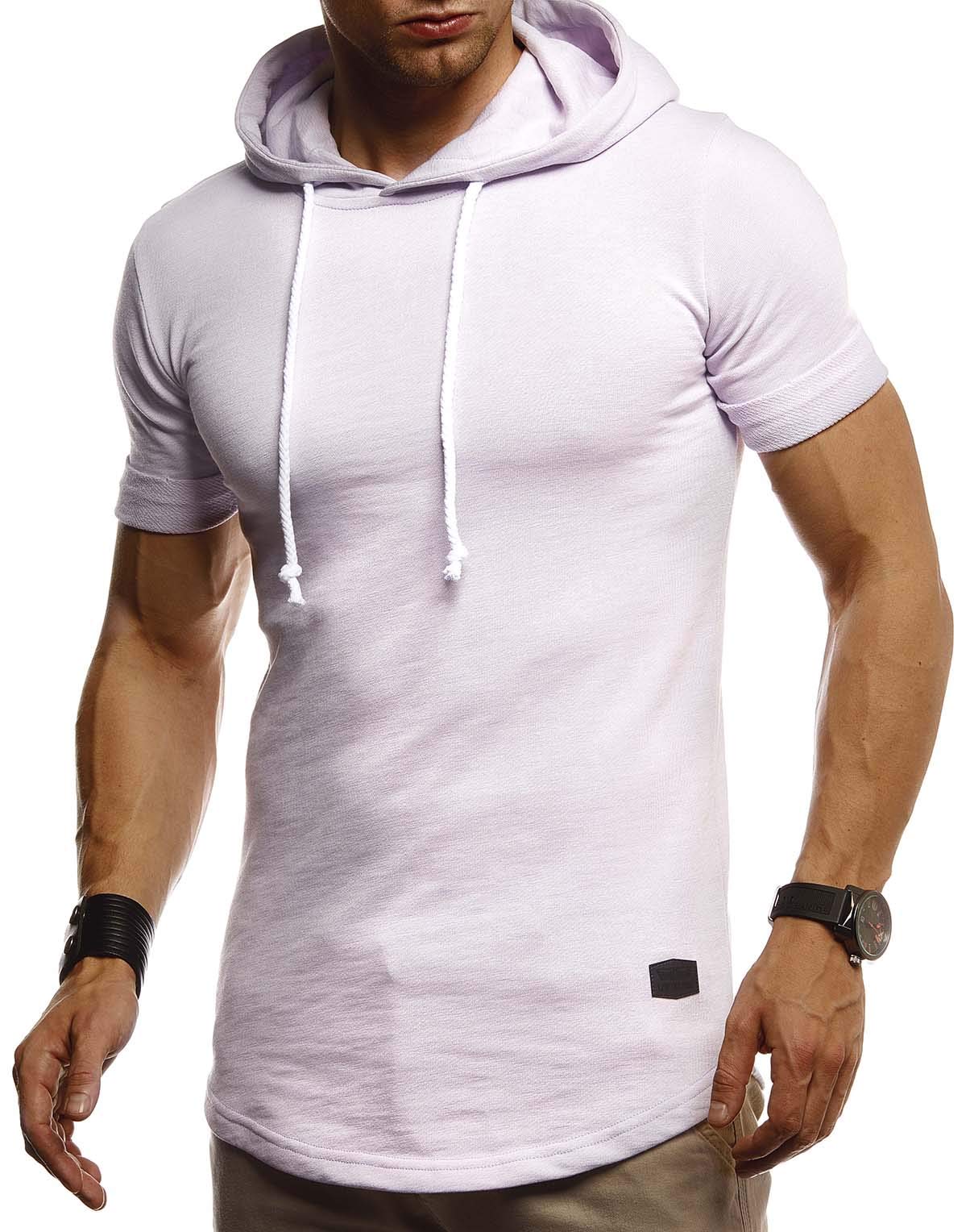 Leif Nelson Men's Violet T-Shirt Hooded Sweatshirt Ln-8317 Medium
