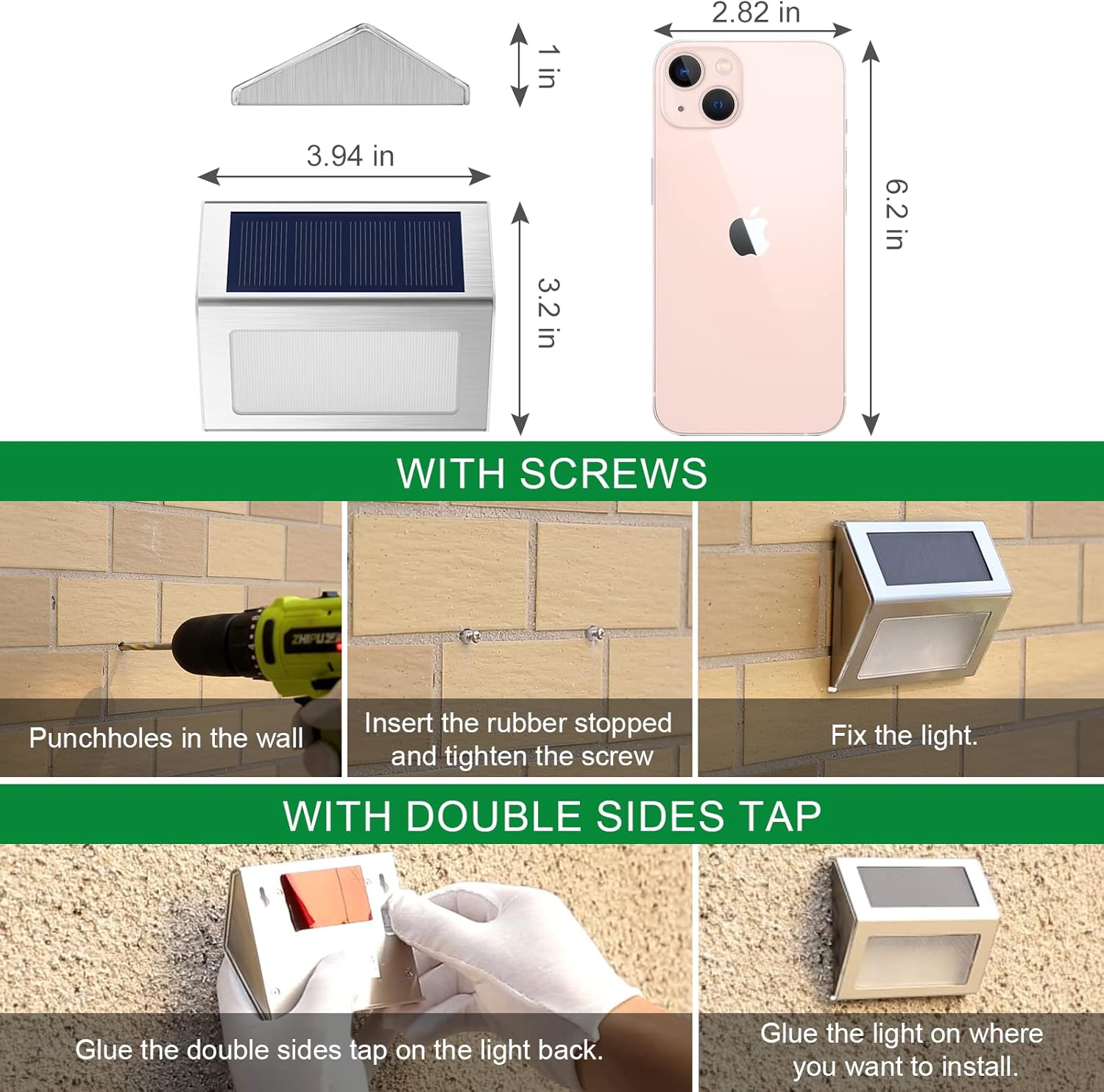 Lowest Price JSOT Outdoor Fence Lights,12 Pack Solar Powered Deck Lights Waterproof Stairs Light Stainless Steel Security Wall Lamps for Step Walkway Patio Garden Pathway - Cool White