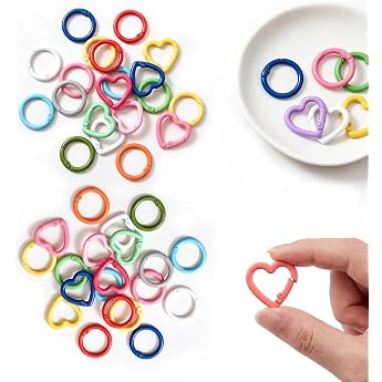 Pack of 50 Key Rings Colourful Mini Carabiner Hook Set Random Colour