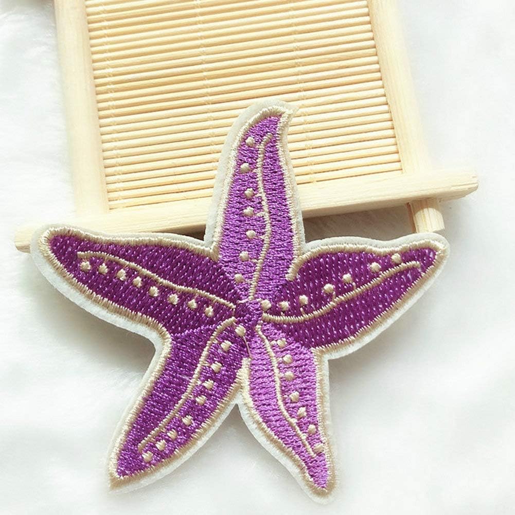 13 Pcs Seabed Ocean Animals Patches Embroidered Iron on Patch for Clothing Badges DIY Stickers Sew Applique