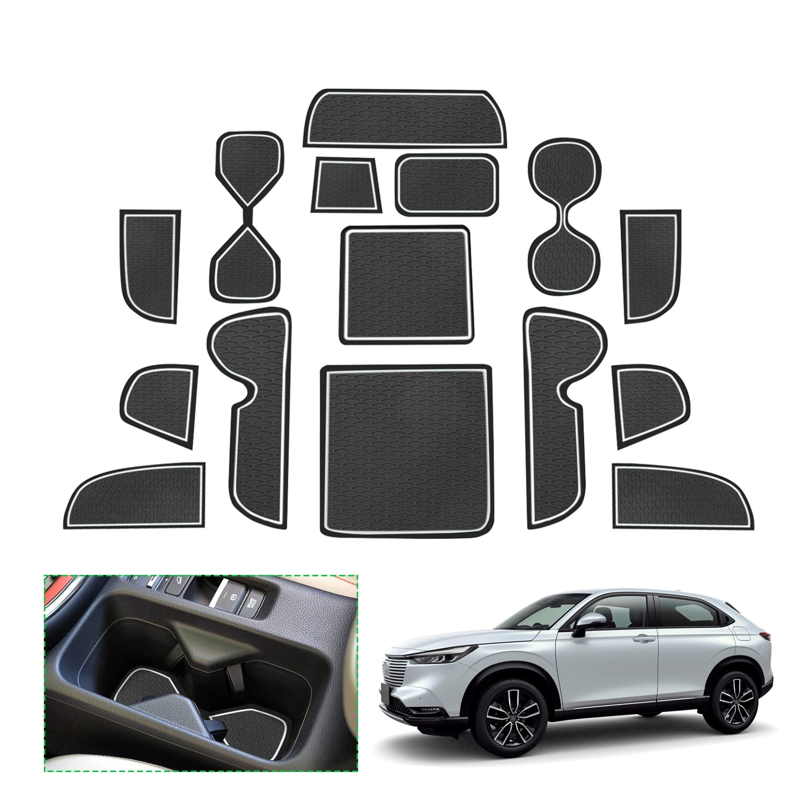 Kakash Tappetini Interni In Silicone Per Honda CR-V 2023 2024, Set 18 Pezzi, Portaoggetti Console Centrale, Antiscivolo, Colore Rosso