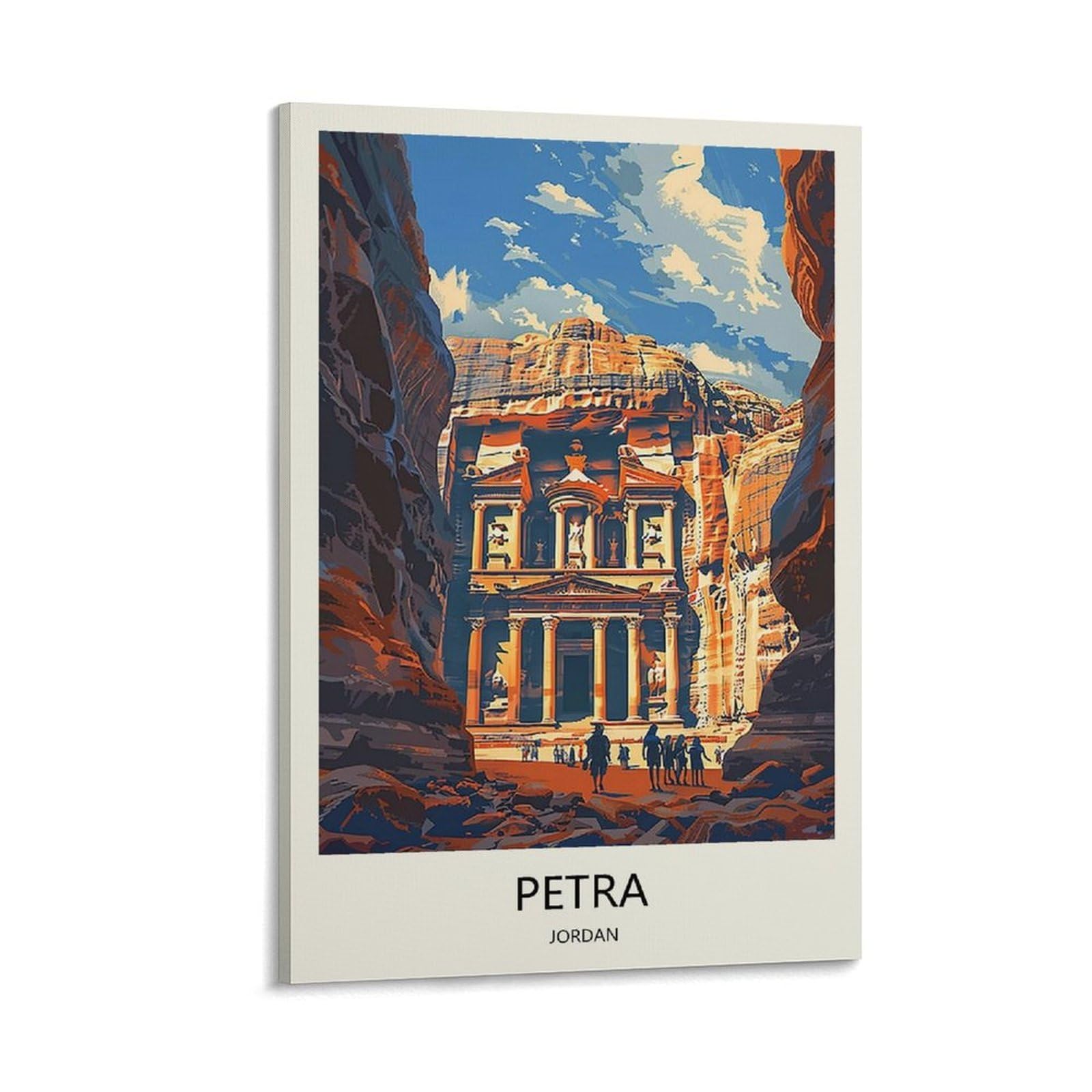 YJNENG Canvas Art Picture Petra Jordan Wall Decor Art Painting Posters Modern Family Decorative Poster 12x18inch(30x45cm)