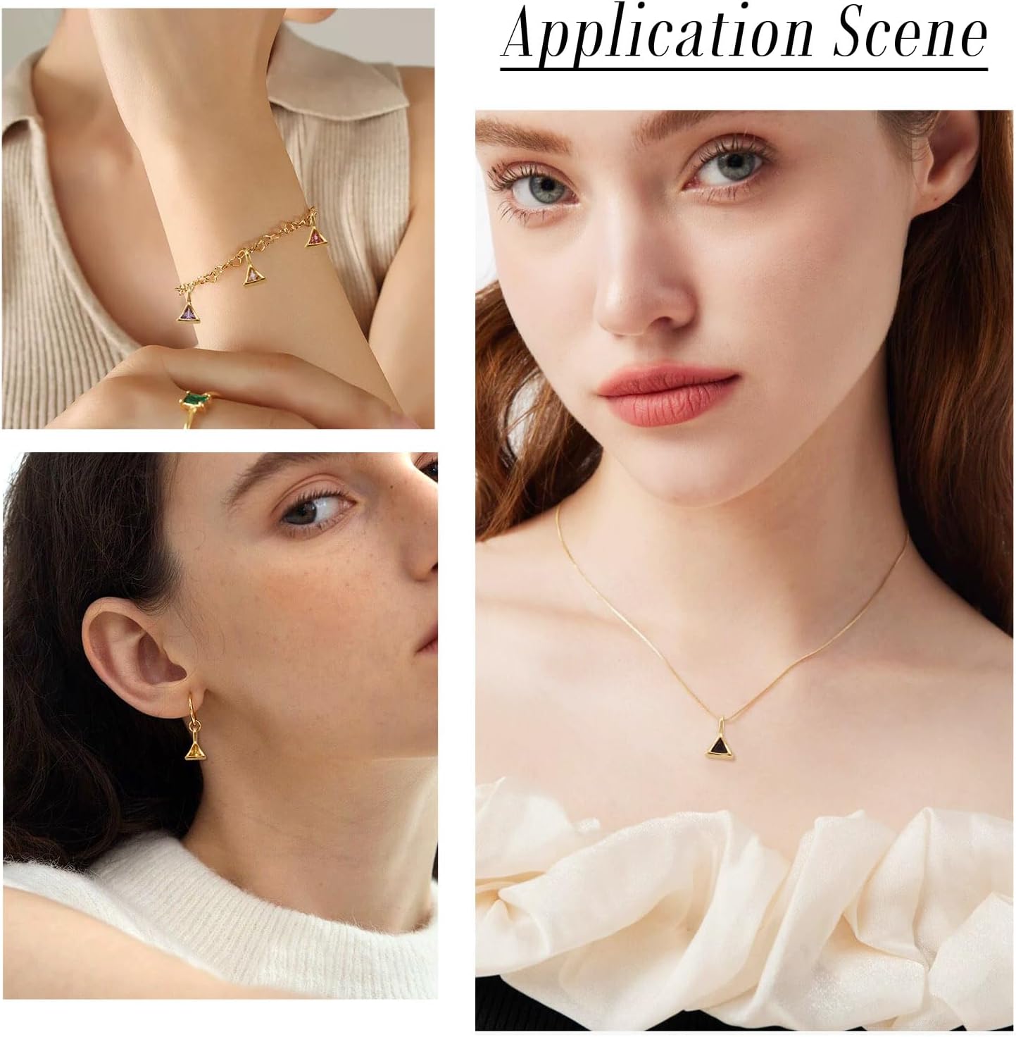 Cheriswelry 9Pcs Cubic Zirconia Charms Gold Plated Triangle Glass Pendants Link Metal Dangle Charms 11.5x7.5mm for DIY Necklace Bracelet Earring Jewelry Making Supplies - Image 4