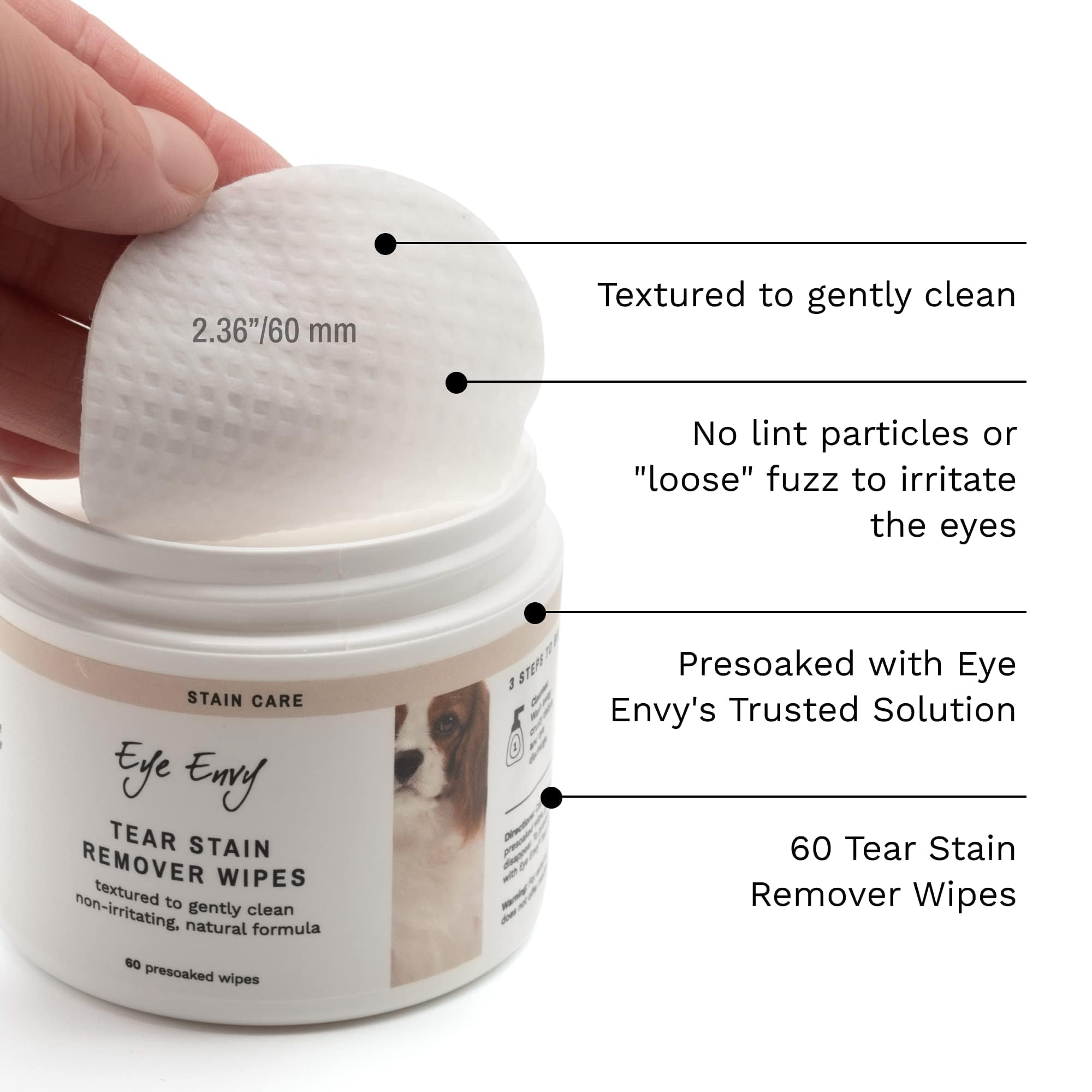 Eye Envy, 60 Lingettes pré-imbibées détachantes pour Chien