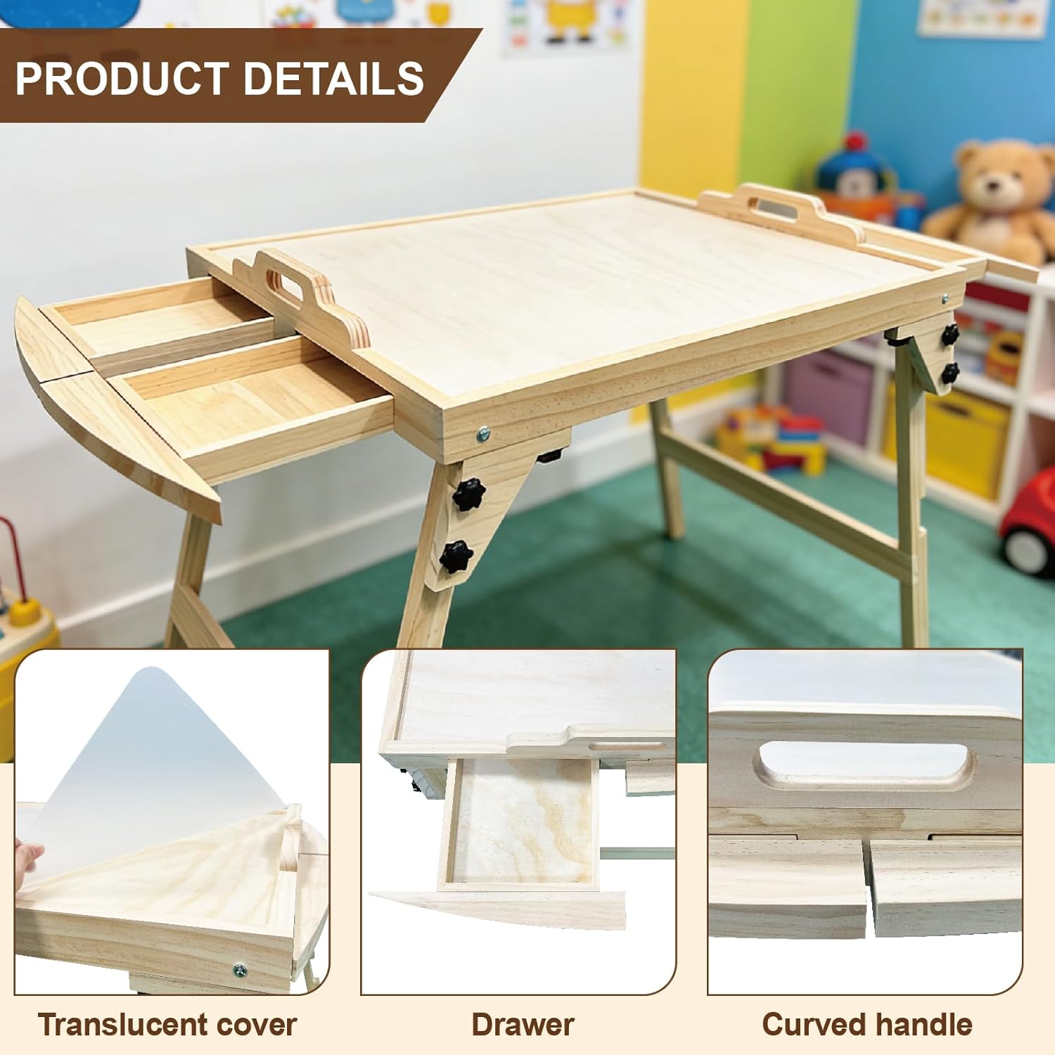 35" W x 27.1" D x27.6 H Folding Wood Puzzle Table with Legs & 4 Drawers | 1500-Piece Large Puzzle Board with Protective Cover | Spacious Portable Puzzle Desk & Holder for Adults, Puzzle Board Table