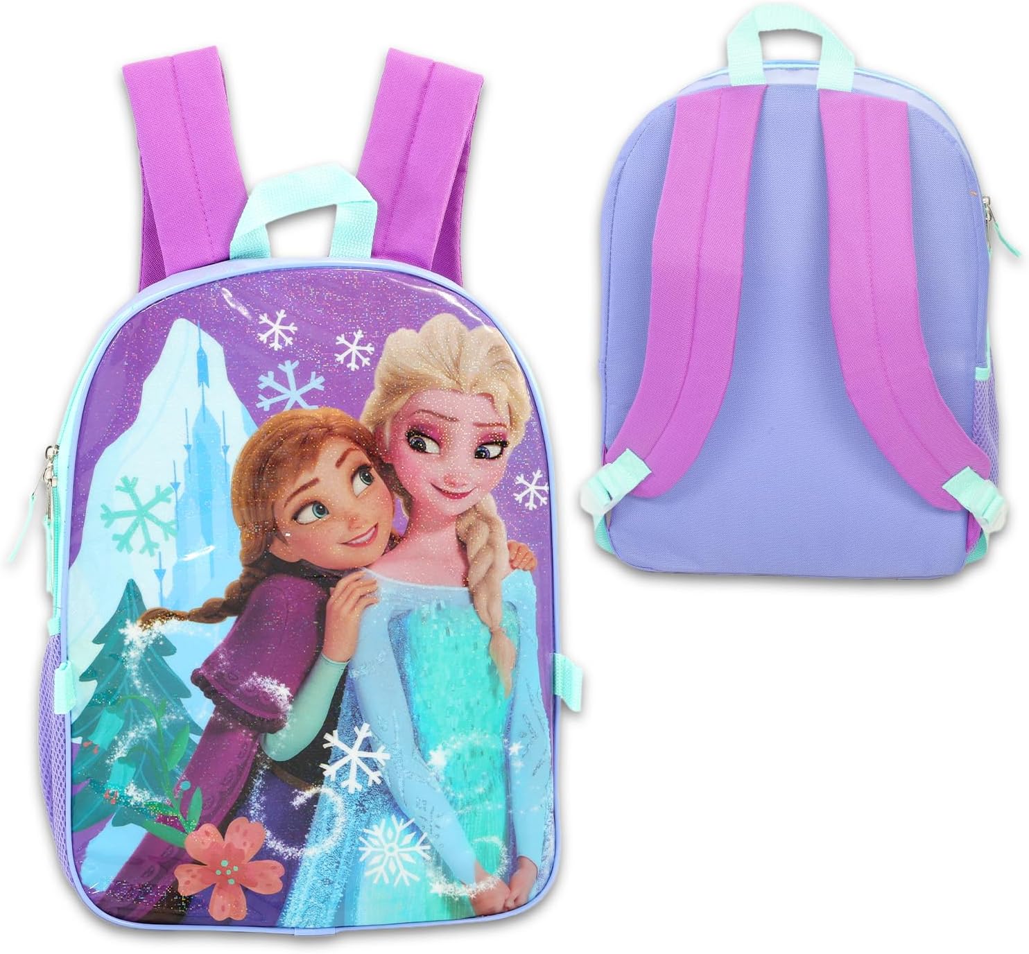 Disney Frozen Backpack and Lunch Bag Set - Bundle with 16” Elsa & Anna School Bag, Lunch Box, Water Bottle, Stickers, More | Frozen Backpack and Lunchbox - Image 4