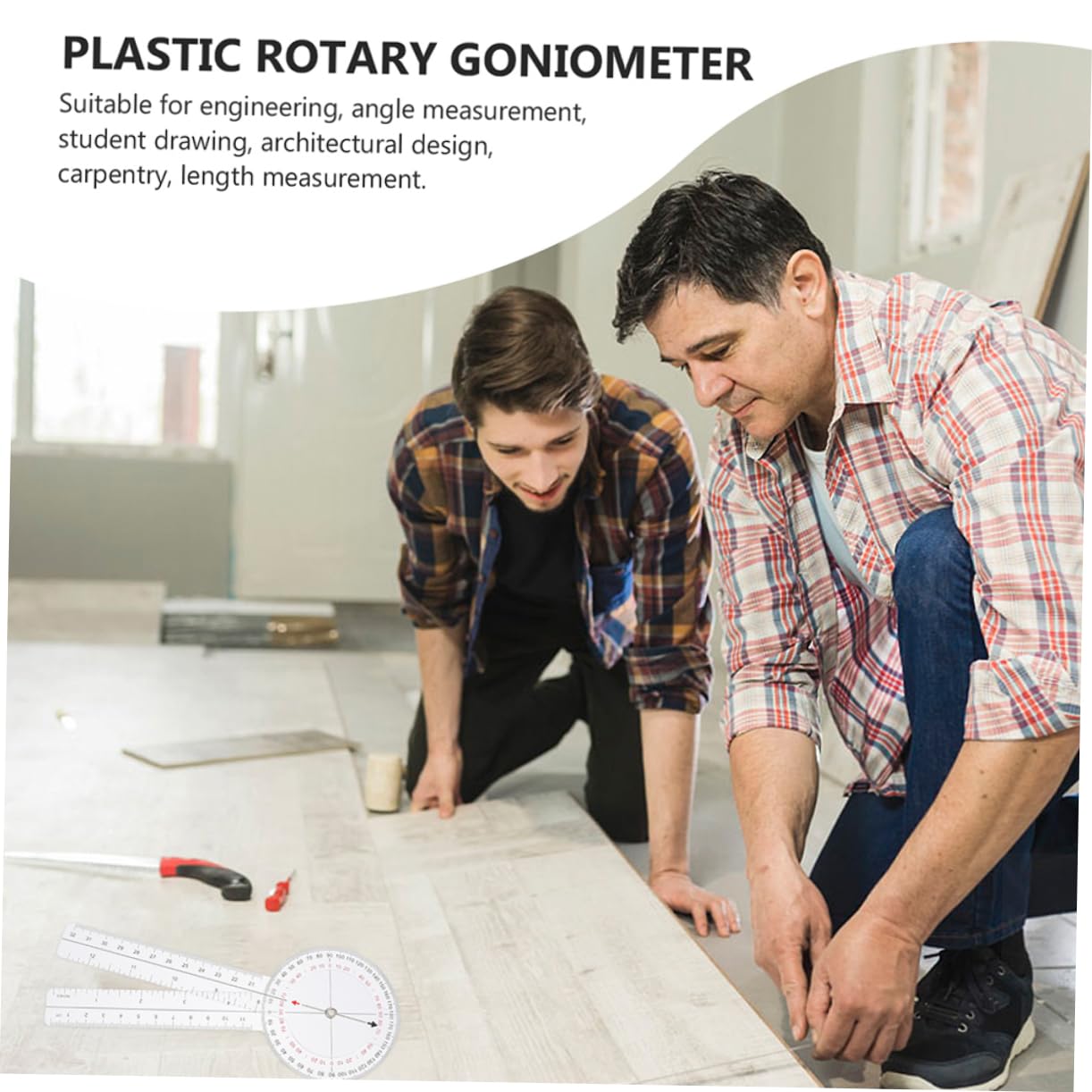 Goniomètre D'angle Professionnel, Règle Rapporteur Rotative 4 Pièces