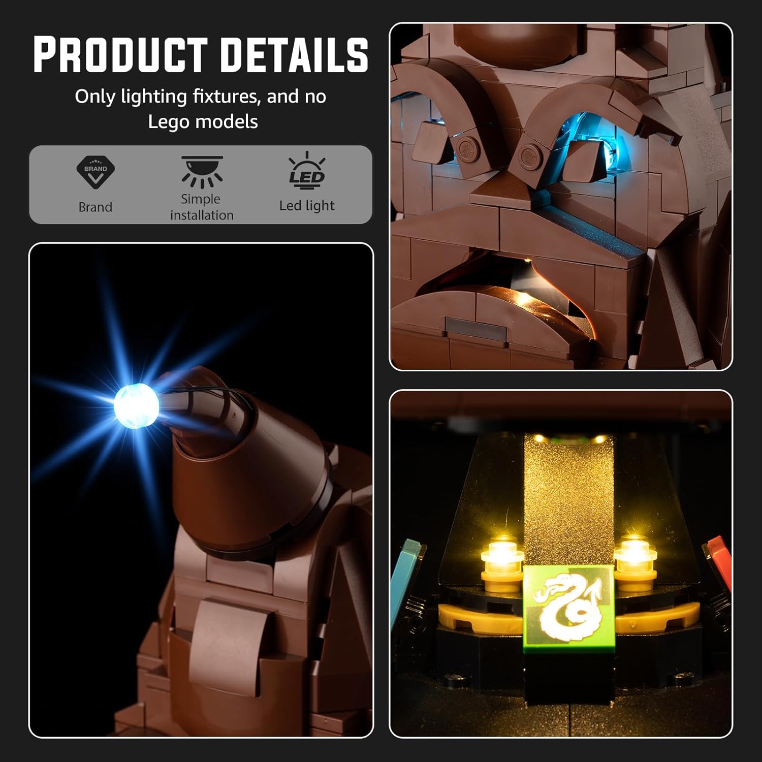 Nitemode Lighting Compatible with Lego 76429 Sorting hat, Upgraded Talking Sorting Hat Model (No Model)